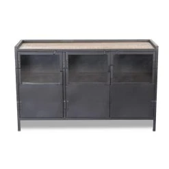 3S. X Home Bahut 3 Portes Vitrées TRIPURA