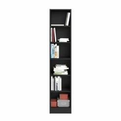 BUT 1/2 Bibliothèque 5 Tablettes MAYENCE Imitation Chêne Noir -SoBuy Shop 12 bibliotheque 5 tablettes mayence imitation chene noir 13344564 36424278 278 1140x1140