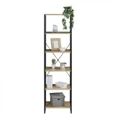 BUT 1/2 Bibliothèque BONO Imitation Chêne Et Noir -SoBuy Shop 12 bibliotheque bono imitation chene et noir 9798308 25339340 1140x1140