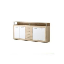 Marque Generique CAVA Buffet Bas Contemporain Décor Chene Et Blanc - L 197 Cm -SoBuy Shop 16124113 thickbox default