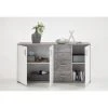 Pegane Buffet Coloris Gris Béton LA / Blanc En MDF - 160 X 83 X 35 Cm -PEGAN... -SoBuy Shop 29fmd 4012 003 grbla