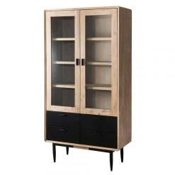 MACABANE Bibliothèque 2 Portes Vitrées 4 Tiroirs Style Moderne - Chêne Clair... -SoBuy Shop 3aa010d5 36ae 4113 8276 4ac3585901c3 zoom prd 3s 1140x1140