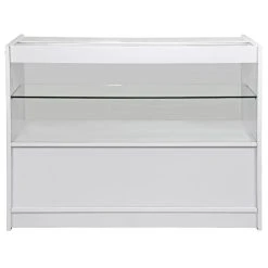 MonsterShop Vitrine Comptoir Blanc C1200 Pour Magasins Et Commerces -SoBuy Shop 5013 003