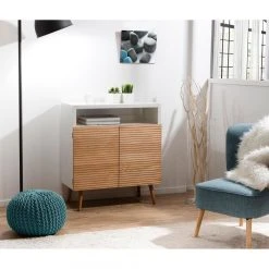 MACABANE Buffet 2 Portes Style Scandinave - Miel / Blanc -SoBuy Shop 6e8f46ec ef38 4dee a808 892987edce24 zoom prd 3s 1140x1140