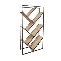 Urban Living Bibliothèque Industrielle Dock - L. 80 X H. 160 Cm - Marron