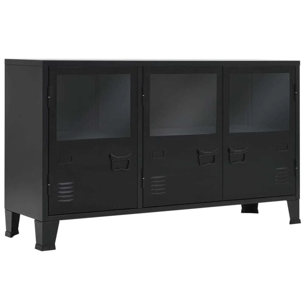 VIDAXL Buffet Métal De Style Industriel 130 X 35 X 70 Cm Noir - Armoires Et ... 3 VIDAXL Buffet Métal De Style Industriel 130 X 35 X 70 Cm Noir - Armoires Et ...