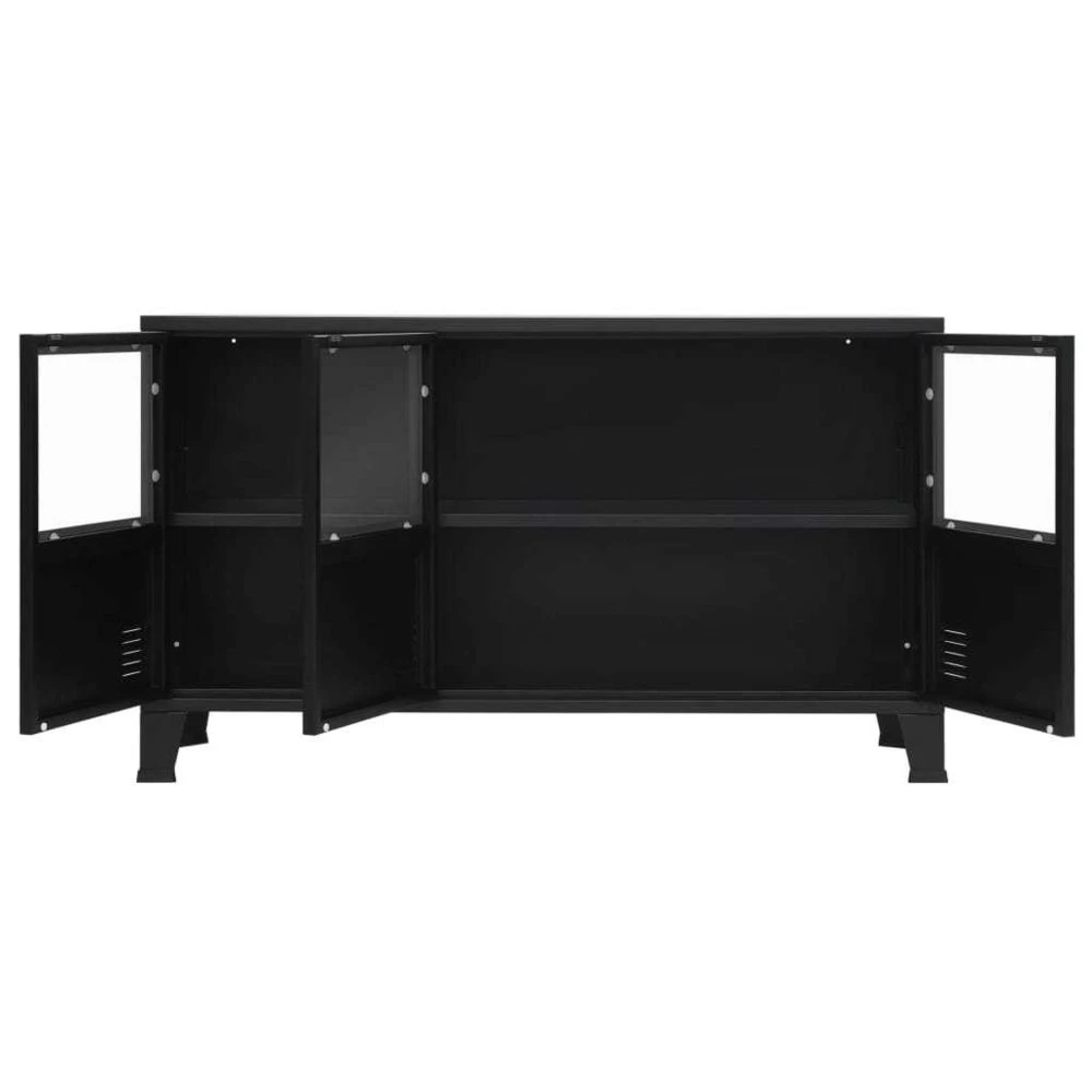 VIDAXL Buffet Métal De Style Industriel 130 X 35 X 70 Cm Noir - Armoires Et ... 6 VIDAXL Buffet Métal De Style Industriel 130 X 35 X 70 Cm Noir - Armoires Et ... – Image 4