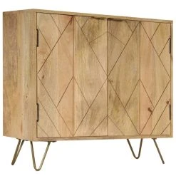 VIDAXL Buffet Bois De Manguier Massif 80 X 30 X 75 Cm | Brun - Armoires Et Me... -SoBuy Shop 8718475604174 g en hd 3