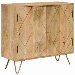 VIDAXL Buffet Bois De Manguier Massif 80 X 30 X 75 Cm | Brun - Armoires Et Me... -SoBuy Shop 8718475604174 g en hd 4