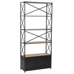 VIDAXL Bibliothèque Bois De Sapin Massif Et Acier 80 X 32,5 X 180 Cm | Noir ... 10 VIDAXL Bibliothèque Bois De Sapin Massif Et Acier 80 X 32,5 X 180 Cm | Noir ... -SoBuy Shop 8718475613923 g en hd 3