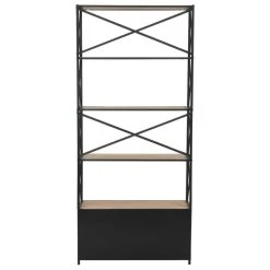 VIDAXL Bibliothèque Bois De Sapin Massif Et Acier 80 X 32,5 X 180 Cm | Noir ... 11 VIDAXL Bibliothèque Bois De Sapin Massif Et Acier 80 X 32,5 X 180 Cm | Noir ... -SoBuy Shop 8718475613923 g en hd 4