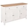 VIDAXL Buffet 110 X 33,5 X 70 Cm Bois De Chêne | Blanc - Armoires Et Meubles... -SoBuy Shop 8718475710257 a en hd 1