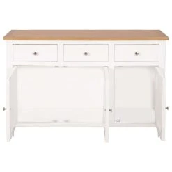 VIDAXL Buffet 110 X 33,5 X 70 Cm Bois De Chêne | Blanc - Armoires Et Meubles... -SoBuy Shop 8718475710257 g en hd 4