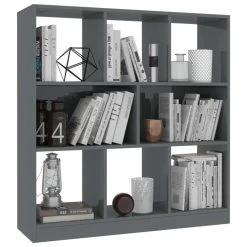 VidaXL Bibliothèque Gris Brillant 97,5 X 29,5 X 100 Cm Aggloméré -SoBuy Shop 8719883673400 g en hd 1