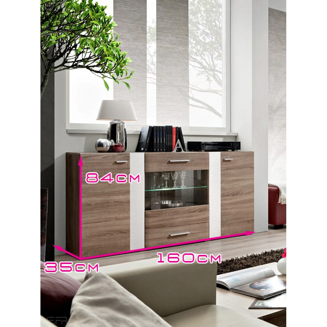 Dusine Aleppo Bahut Contemporain 160 Cm Pour La Salle à Manger LEDS 4 Dusine Aleppo Bahut Contemporain 160 Cm Pour La Salle à Manger LEDS – Image 2