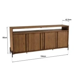 MACABANE ALIDA Buffet 4 Portes 2 Niches En Bois De Teck Recyclé -SoBuy Shop alida buffet 4 portes 2 niches en bois de teck recycle 501593 3 1140x1140