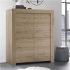 NOUVOMEUBLE Argentier Armoire Vaisselier Contemporain 110 Cm Chêne Clair ALANO