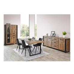 NOUVOMEUBLE Buffet Industriel Couleur Bois Foncé ONNIX -SoBuy Shop argentier bois fonce industriel zd3 z