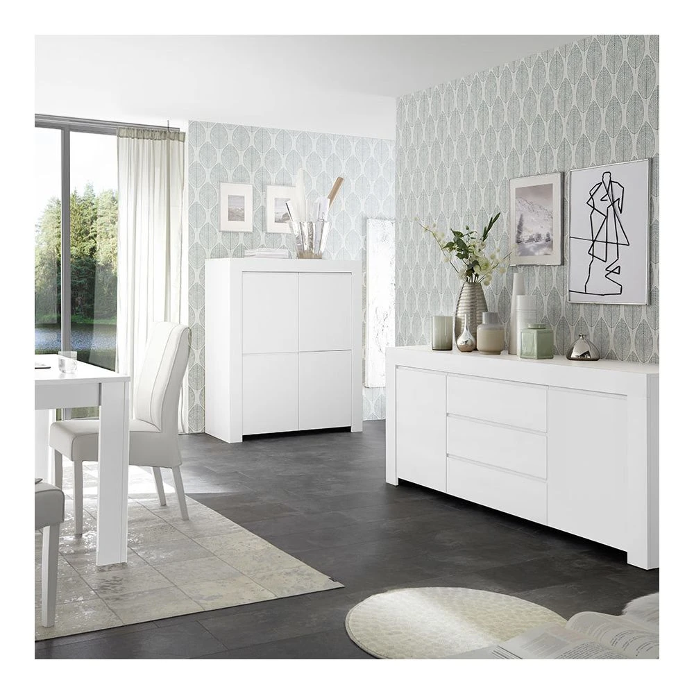 KASALINEA Argentier 110 Cm Design Blanc Laqué AGATHE 6 KASALINEA Argentier 110 Cm Design Blanc Laqué AGATHE – Image 4