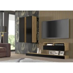 Bim Furniture Armoire Murale DUO 120 Cm Chêne Artisan / Noir Mat -SoBuy Shop armoire murale duo 120 cm chene artisan noir mat 13482400 36904106 1140x1140