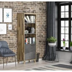 BUT Bibliothèque 1 Porte RICCIANO Imitation Chêne Et Béton 8 BUT Bibliothèque 1 Porte RICCIANO Imitation Chêne Et Béton -SoBuy Shop bibliotheque 1 porte ricciana imitation chene et beton 11340250 29625924 1140x1140