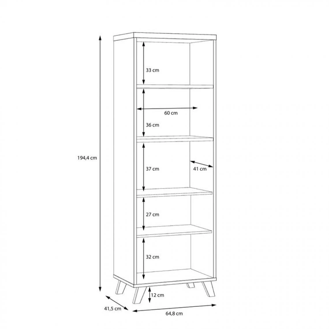 BUT Bibliothèque 1 Porte RICCIANO Imitation Chêne Et Béton 6 BUT Bibliothèque 1 Porte RICCIANO Imitation Chêne Et Béton – Image 4