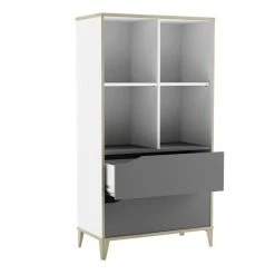 BUT Bibliothèque 2 Tiroirs GENIUS Blanc Et Gris -SoBuy Shop bibliotheque 2 tiroirs genius blanc et gris 10146842 26104646 1140x1140