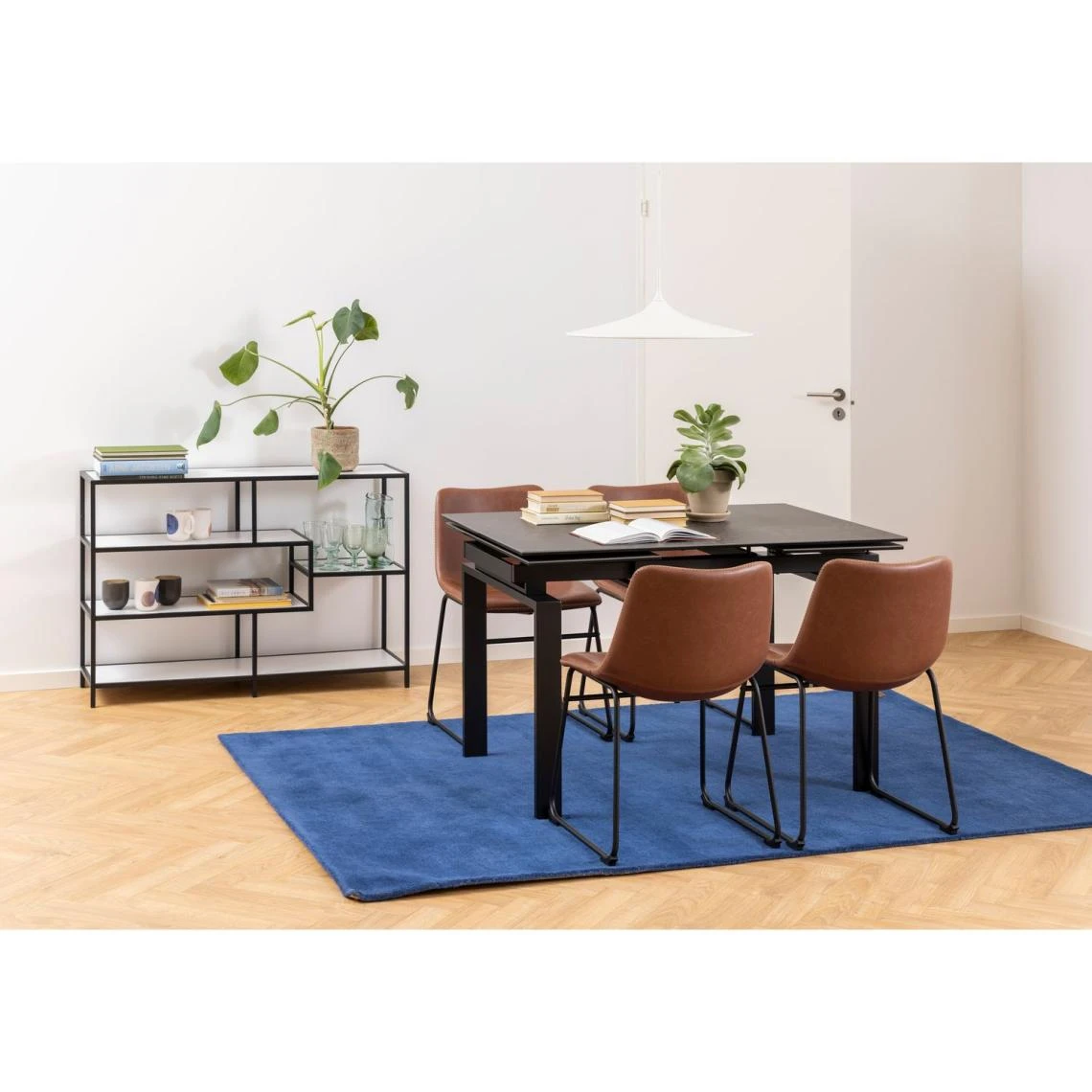 TOILINUX Bibliothèque 4 étagères Asymétriques En MDF Et Métal - Noir Et Bl... 4 TOILINUX Bibliothèque 4 étagères Asymétriques En MDF Et Métal - Noir Et Bl... – Image 2