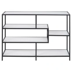 TOILINUX Bibliothèque 4 étagères Asymétriques En MDF Et Métal - Noir Et Bl... 8 TOILINUX Bibliothèque 4 étagères Asymétriques En MDF Et Métal - Noir Et Bl... -SoBuy Shop bibliotheque 4 etageres asymetriques en mdf et metal noir et blanc 13779538 38075400 1140x1140