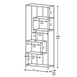 TOILINUX Bibliothèque 5 étagères Asymétriques En MDF Et Métal - Noir Et Be... -SoBuy Shop bibliotheque 5 etageres asymetriques en mdf et metal noir et beige 13779548 38075446 1140x1140