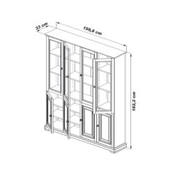 Beaux Meubles Pas Chers Grande Bibliothèque 8 Portes Merisier Louis Philippe -SoBuy Shop bibliotheque 8 portes merisier louis philippe 7402pv 2