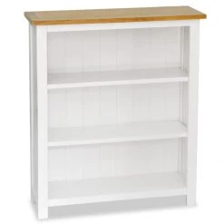 Wottes Bibliothèque à 3 étagères 72x22,5x82 Cm Bois De Chêne Massif