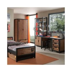 NOUVOMEUBLE Bibliothèque De Chambre Enfant En Bois Industrielle BRONX -SoBuy Shop bibliotheque ado bois zd4 z