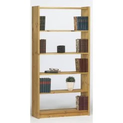 Pegane Bibliothèque Avec 4 étagères En Pin Massif Naturel Lessivé/huilé ...