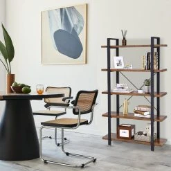 RED DECO Bibliothèque Bibliothèque Marron Médium MDF H117.5CM -SoBuy Shop bibliotheque bibliotheque marron medium mdf h1175cm 11636958 30617566 1140x1140