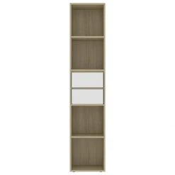 Wottes Bibliothèque Blanc Et Chêne Sonoma 36x30x171 Cm Aggloméré -SoBuy Shop bibliotheque blanc et chene sonoma 36x30x171 cm agglomere 11555840 30309108 1140x1140