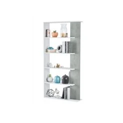 Usinestreet Bibliothèque DAPHNÉ 4 Tablettes L90cm X H180cm - Blanc / Béton -SoBuy Shop bibliotheque daphn 4 tablettes l90cm x h180cm blanc beton 9891786 25486326 1140x1140