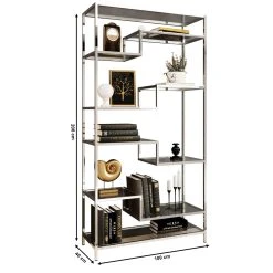 Vivenla Bibliothèque Design En Acier Et Verre Coloris Argenté L. 100 X P. 4... -SoBuy Shop bibliotheque design en acier et verre coloris argente l 100 x p 40 x h 200 cm collection monza 13033906 35413908 1140x1140