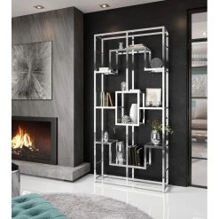 Vivenla Bibliothèque Design En Acier Et Verre Coloris Argenté L. 108 X P. 3... -SoBuy Shop bibliotheque design en acier et verre coloris argente l 108 x p 30 x h 230 cm collection zanotti 13033908 35413918 1140x1140