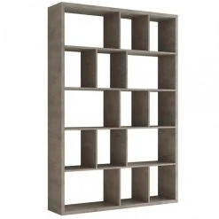 Inside 75 Bibliothèque Design RUBY Gris Béton Largeur 150 Cm