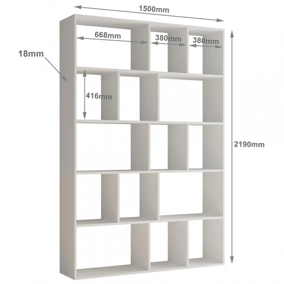 Inside 75 Bibliothèque Design RUBY Gris Béton Largeur 150 Cm 5 Inside 75 Bibliothèque Design RUBY Gris Béton Largeur 150 Cm – Image 3