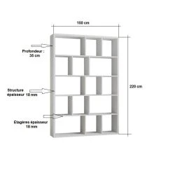 Inside 75 Bibliothèque Design RUBY Gris Béton Largeur 150 Cm 9 Inside 75 Bibliothèque Design RUBY Gris Béton Largeur 150 Cm -SoBuy Shop bibliotheque design ruby gris beton largeur 150 cm 10986054 28697782 1140x1140