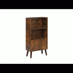 Beliani Bibliothèque Effet Bois Foncé Avec Compartiment à Portes VICOSA - M... -SoBuy Shop bibliotheque effet bois fonce avec compartiment a portes vicosa marron 8235105 20981531 1140x1140