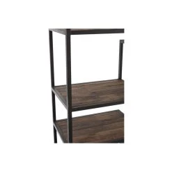 HELLIN Bibliothèque Déstructurée 10 HELLIN Bibliothèque Déstructurée -SoBuy Shop bibliotheque en metal noir et bois fonce 3