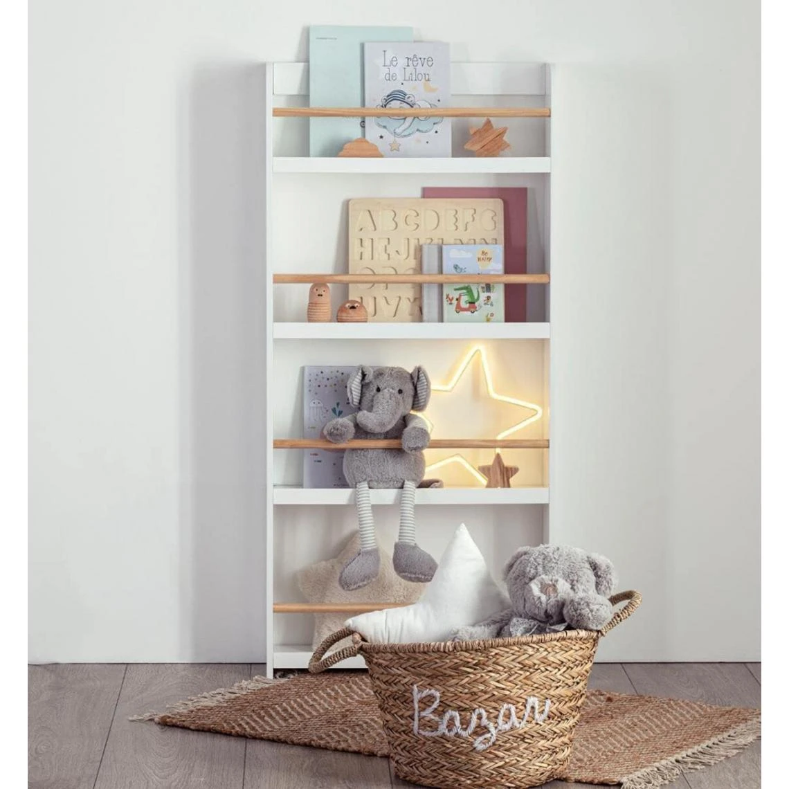 Pegane Bibliothèque Enfant 4 étagères Coloris Blanc - Longueur 55 X Profon... – Image 3