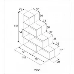 Dansmamaison Bibliothèque Escalier 4 Niveaux 6 Niches Blanc - GIO - L 145 X L 29 X... -SoBuy Shop bibliotheque escalier 4 niveaux 6 niches blanc gio l 145 x l 29 x h 145 cm 10204384 26294034 1140x1140