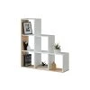Usinestreet Bibliothèque Escalier JADE Avec 6 Cubes L108cm X H110cm - Blanc / Bo...