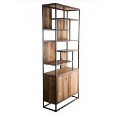 MACABANE Bibliothèque Haute ALIDA 2 Portes Et 10 Open Space Bois Teck Recycl?... -SoBuy Shop bibliotheque haute alida 2 portes et 10 open space bois teck recycle acacia mahogany et metal design 501461 5 1140x1140