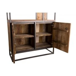 MACABANE Bibliothèque Haute ALIDA 2 Portes Et 10 Open Space Bois Teck Recycl?... -SoBuy Shop bibliotheque haute alida 2 portes et 10 open space bois teck recycle acacia mahogany et metal design 501461 7 1140x1140