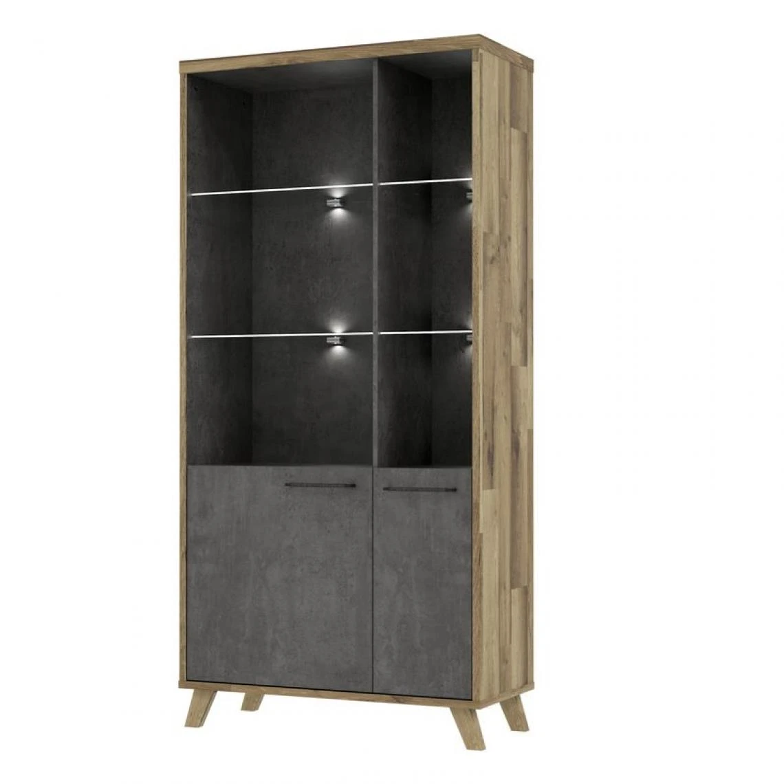 BUT Bibliotheque RICCIANO Imitation Chêne Et Béton 5 BUT Bibliotheque RICCIANO Imitation Chêne Et Béton – Image 3